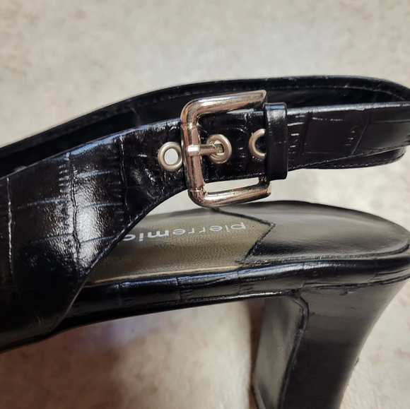 Pierre Michel Genuine Leather Snake Print Heels Buckle Design - Picture 4 of 8